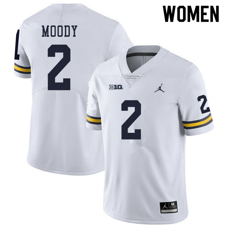 Women #2 Jake Moody Michigan Wolverines College Football Jerseys Sale-White - Click Image to Close